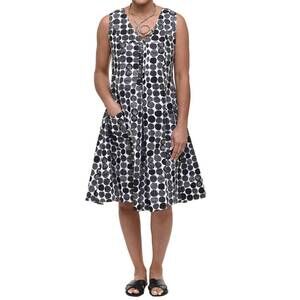 NEW TULIP CLOTHING poppie midi dress in white marbles